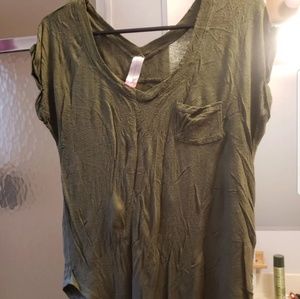 Army green v neck